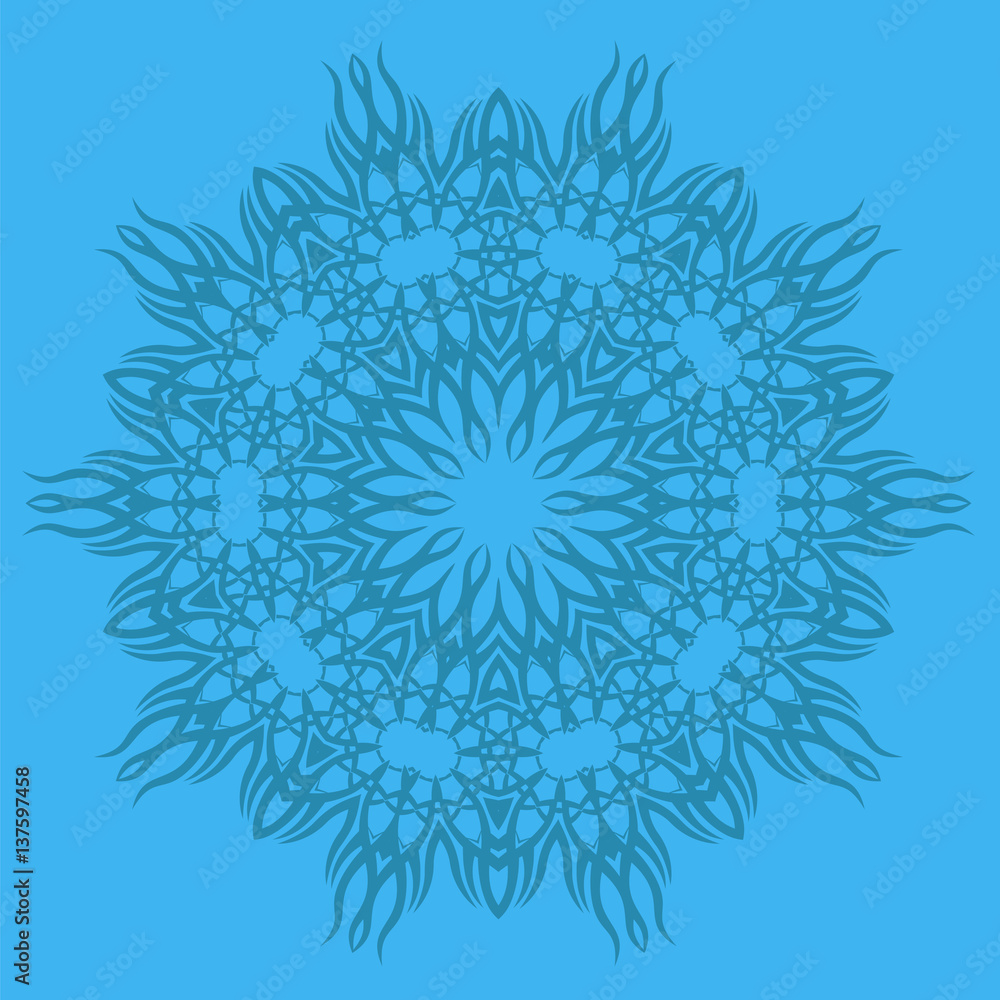 Blue Ornamental Line Pattern. Endless Texture. Oriental Geometric Ornament Blue Ornamental Line Pattern. Endless Texture. Oriental Geometric Ornament
