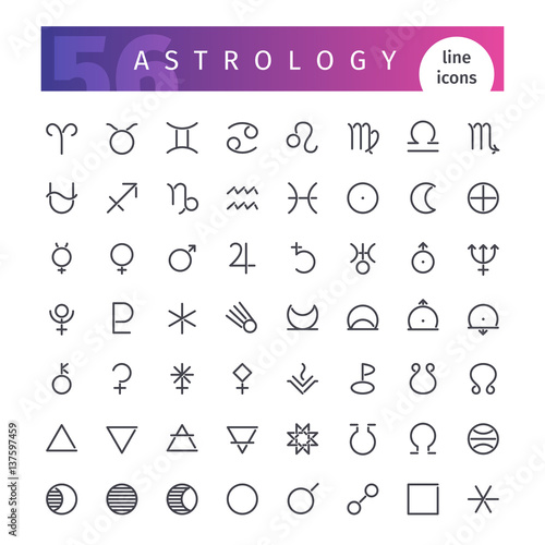 Astrology Line Icons Set