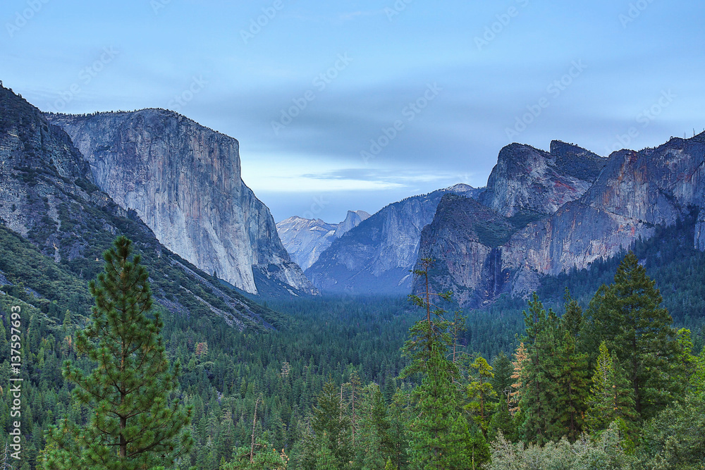 Foggy Yosemite Valley Before Dawn