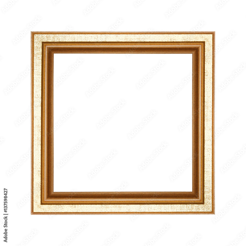 Old wooden frame isolated on white background Old wooden frame isolated on white background