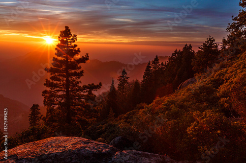 Sunset From Kings Canyon Sierra Nevada Mountains © Quattrophotography