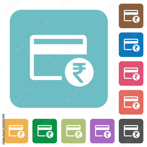 Rupee credit card rounded square flat icons