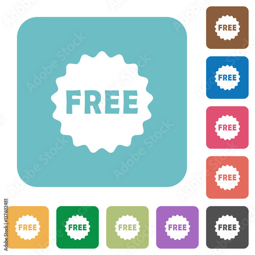 Free sticker rounded square flat icons