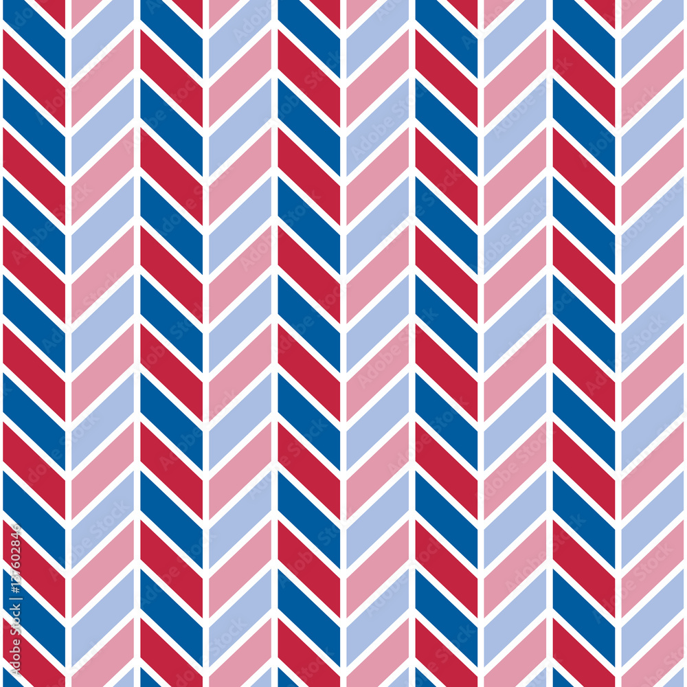 Patriotic Chevron pattern repeats seamlessly. Patriotic Chevron pattern repeats seamlessly.