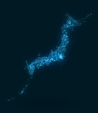 Abstract telecommunication network map - Japan