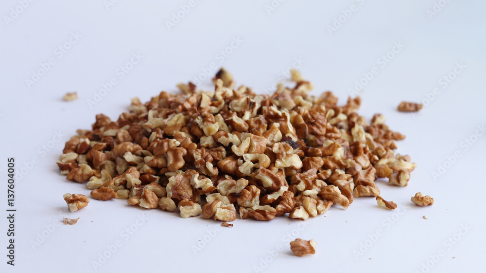 walnut on white background walnut on white background