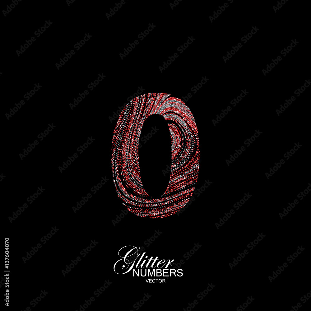 Fototapeta premium Curly textured number 0.