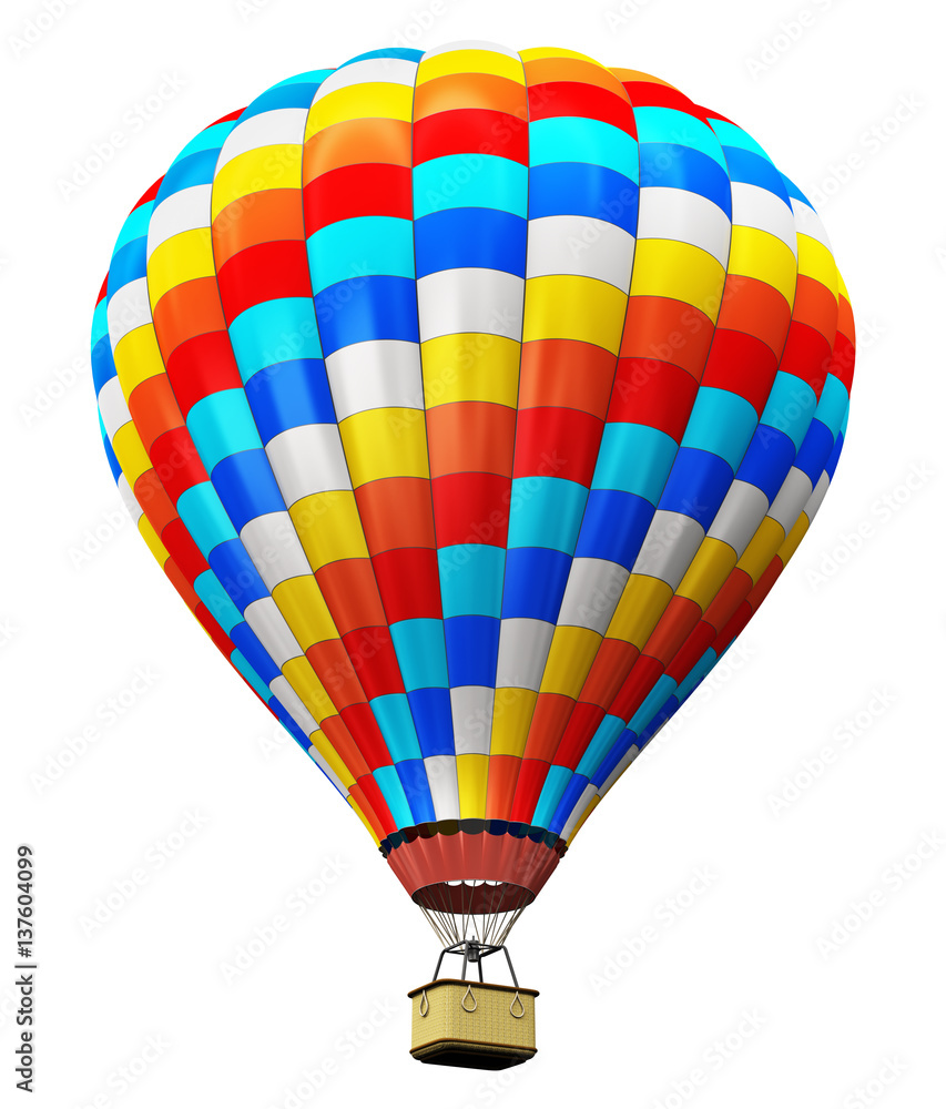 Obraz premium Color hot air balloon isolated on white background