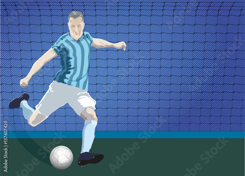 Football player dribbling ball