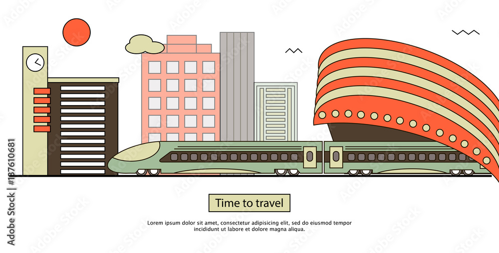 © veremeya - Suburban or metro train station flat design © veremeya - Suburban or metro train station flat design