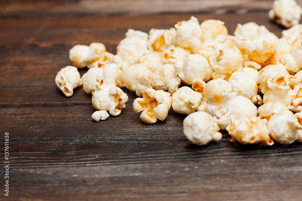 wooden background and popcorn wooden background and popcorn