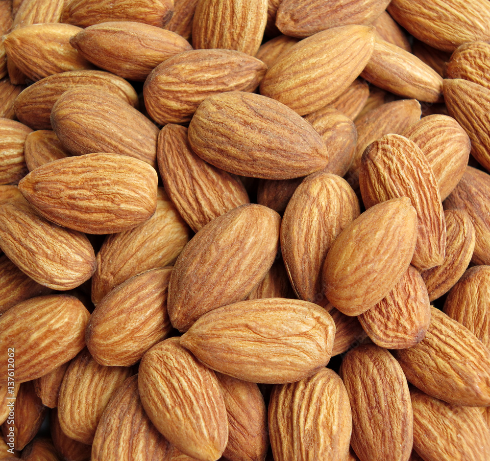 Peeled almonds closeup Peeled almonds closeup