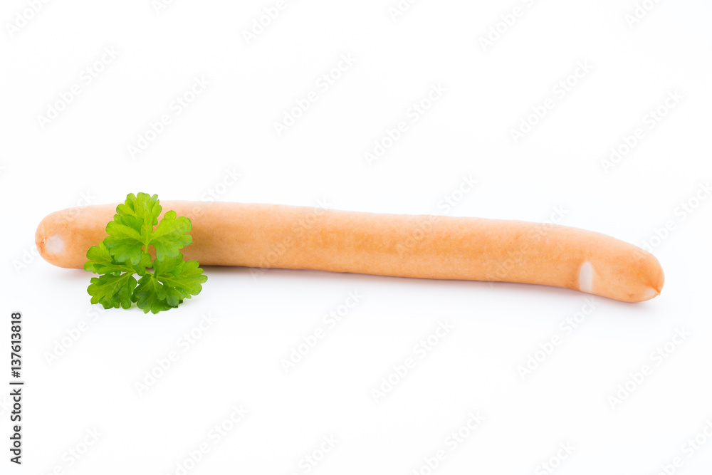 Frankfurter sausage isolated on white background. Frankfurter sausage isolated on white background.