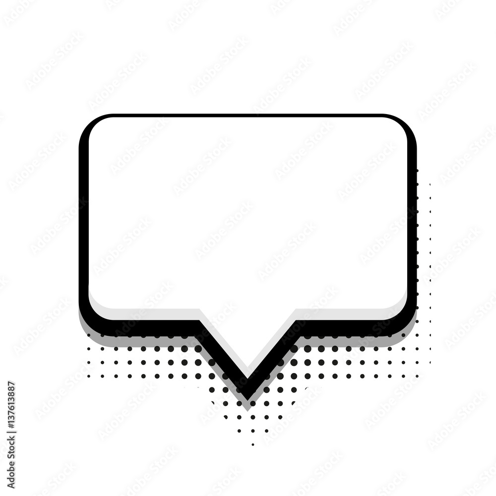 Vector modern halftone bubble speech icon on white background. Vector modern halftone bubble speech icon on white background.