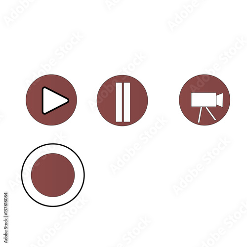 signs and symbols of the start, pause, and record