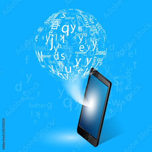 language learning through the internet vector