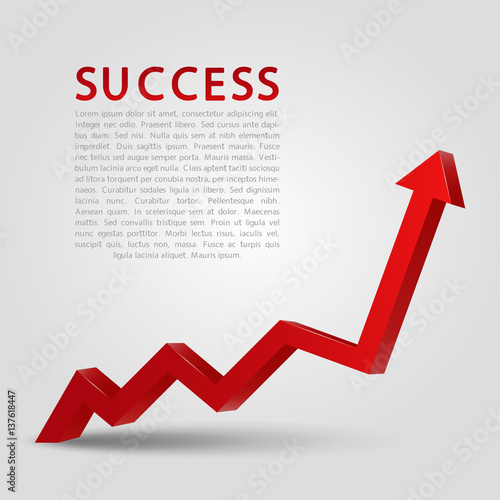 Red Growing Diagram Isolated on White Background