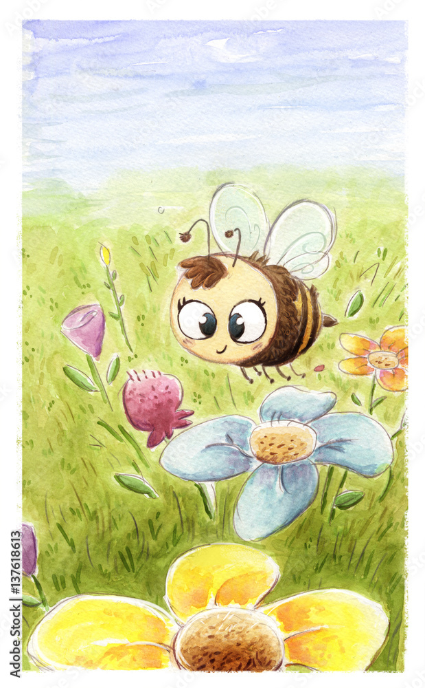 Obraz Pszczoła w polu kwiat