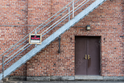 Fire Escape and Stairway over metal door