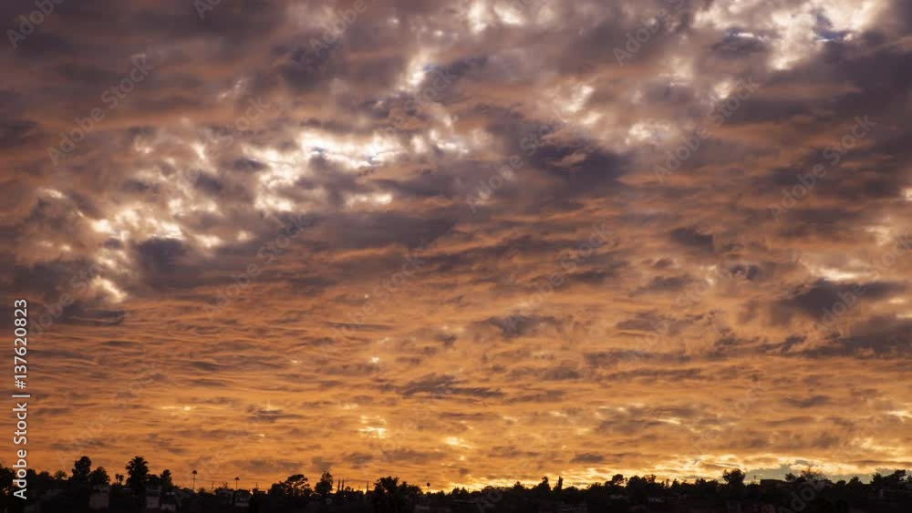 Timelapse of Heavenly Sunset Cloudscape over Hillside Landscape -Zoom In- Timelapse of Heavenly Sunset Cloudscape over Hillside Landscape -Zoom In-