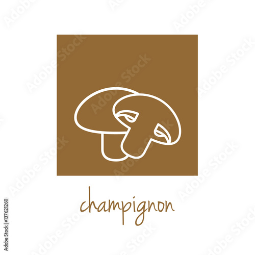 champignon icon on brown square