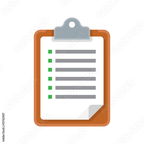 Clipboard with checklist. vector icon