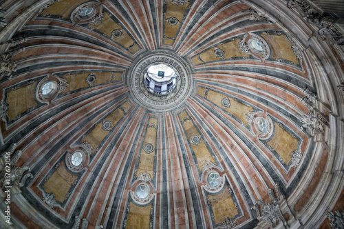 Inside view of Cupula of Estrela Basilica in Lisbon, Portugal