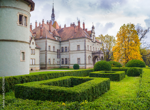 Topiary garden at autumn photo