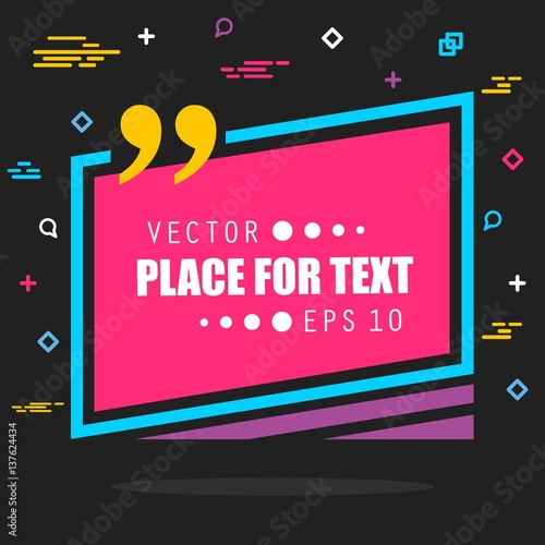 Abstract concept vector empty speech square quote text bubble. For web and mobile app isolated on background, illustration template design, creative presentation, business infographic social media.