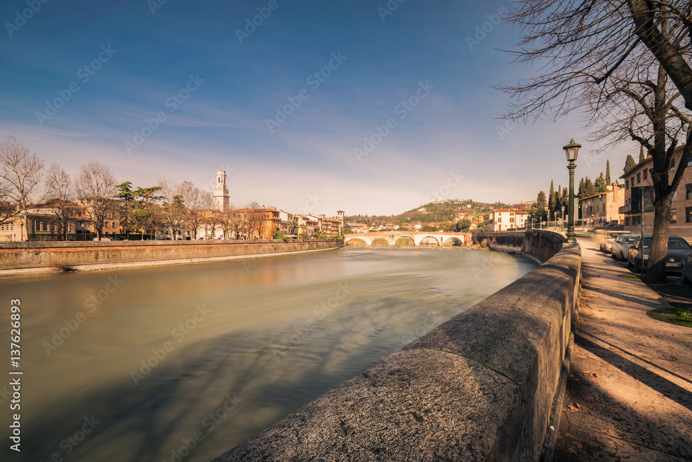 Panoramic view of the historic center of Verona.