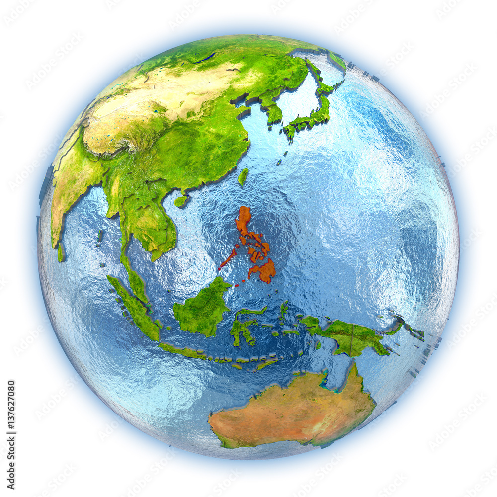 Fototapeta premium Philippines on isolated globe
