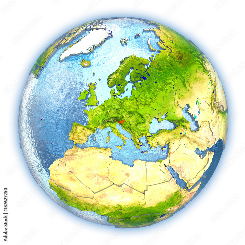 Fototapeta premium Slovenia on isolated globe