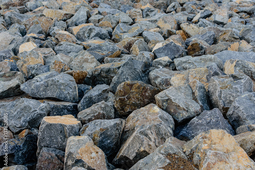 pile of large rocks from storm control drain