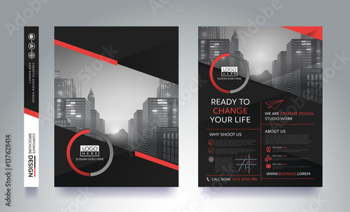Report poster flyer pamphlet brochure cover design layout space for photo background, vector template in A4 size