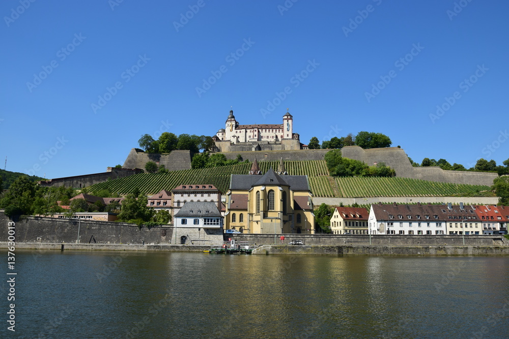 Obraz premium View in the city of Würzburg, Bavaria, region Lower Franconia, Germany