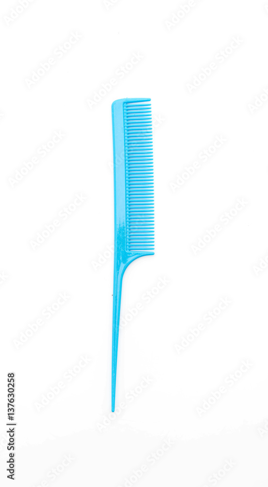blue comb on white