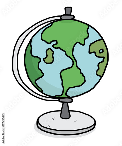 globe model / cartoon vector and illustration, hand drawn style, isolated on white background.