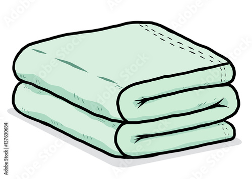 green towel / cartoon vector and illustration, hand drawn style, isolated on white background.