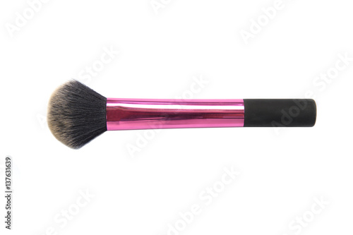 Makeup brush powder blusher isolated on white background.