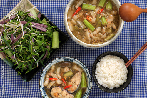 Vietnamese food for daily meal, mam kho