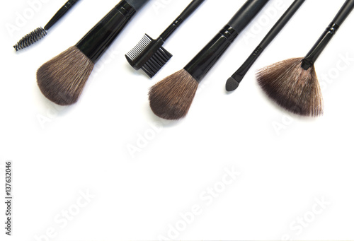 Makeup brush isolated on white background.