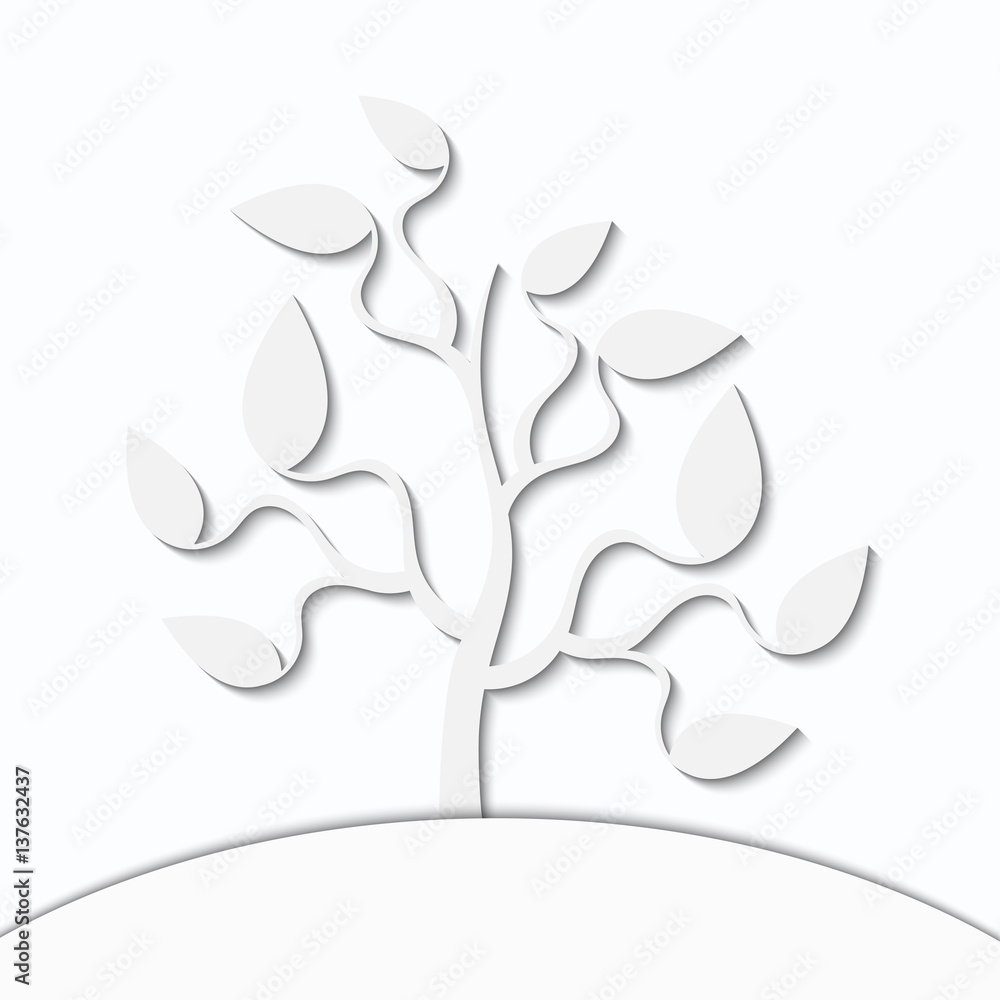 Abstract tree on a white background with shadow. Abstract tree on a white background with shadow.