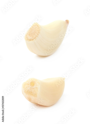 Single garlic clove isolated