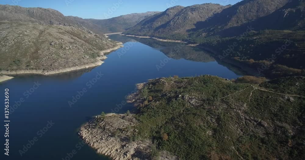 Aerial, Flight Over Rio Homem, Portugal - Native Material, straight out of the cam