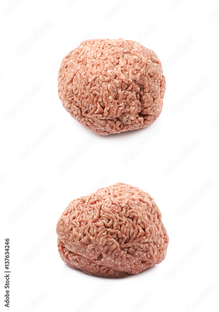 Ball of minced meat isolated Ball of minced meat isolated
