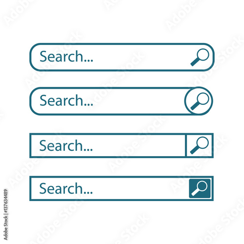 Search bar vector element design, set of search boxes