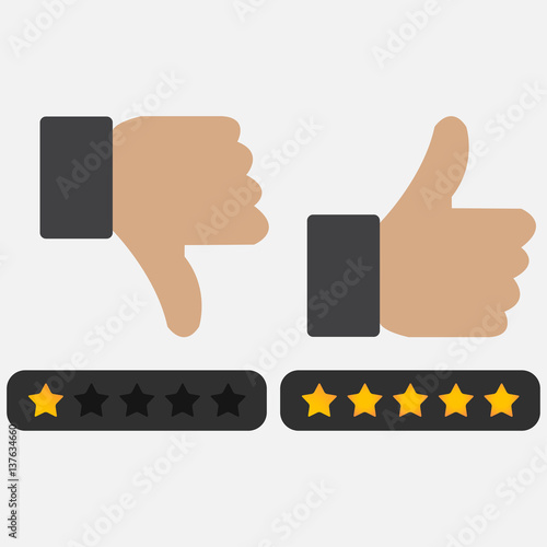 Consumer or customer product rating flat icon