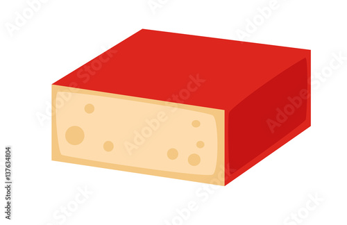 Delicious fresh cheese variety italian dinner icon flat dairy food and milk camembert piece delicatessen gouda meal isolated vector illustration.