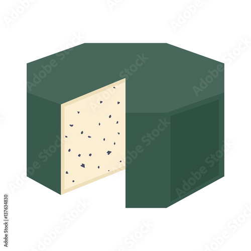Delicious fresh cheese variety italian dinner icon flat dairy food and milk camembert piece delicatessen gouda meal isolated vector illustration.