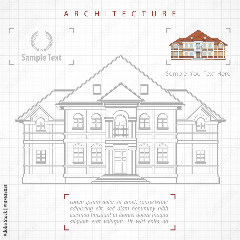Architectural plan of building with specification